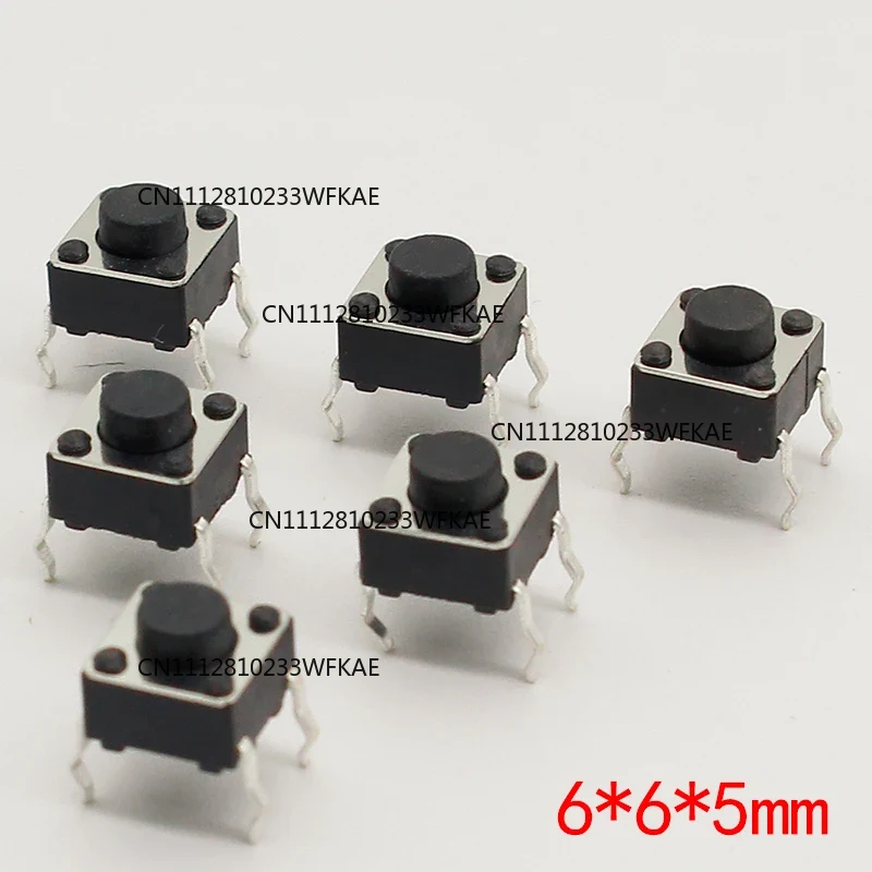 Push Button Tactile - 50 pièces/lot 6x6x5MM 4 broches G90